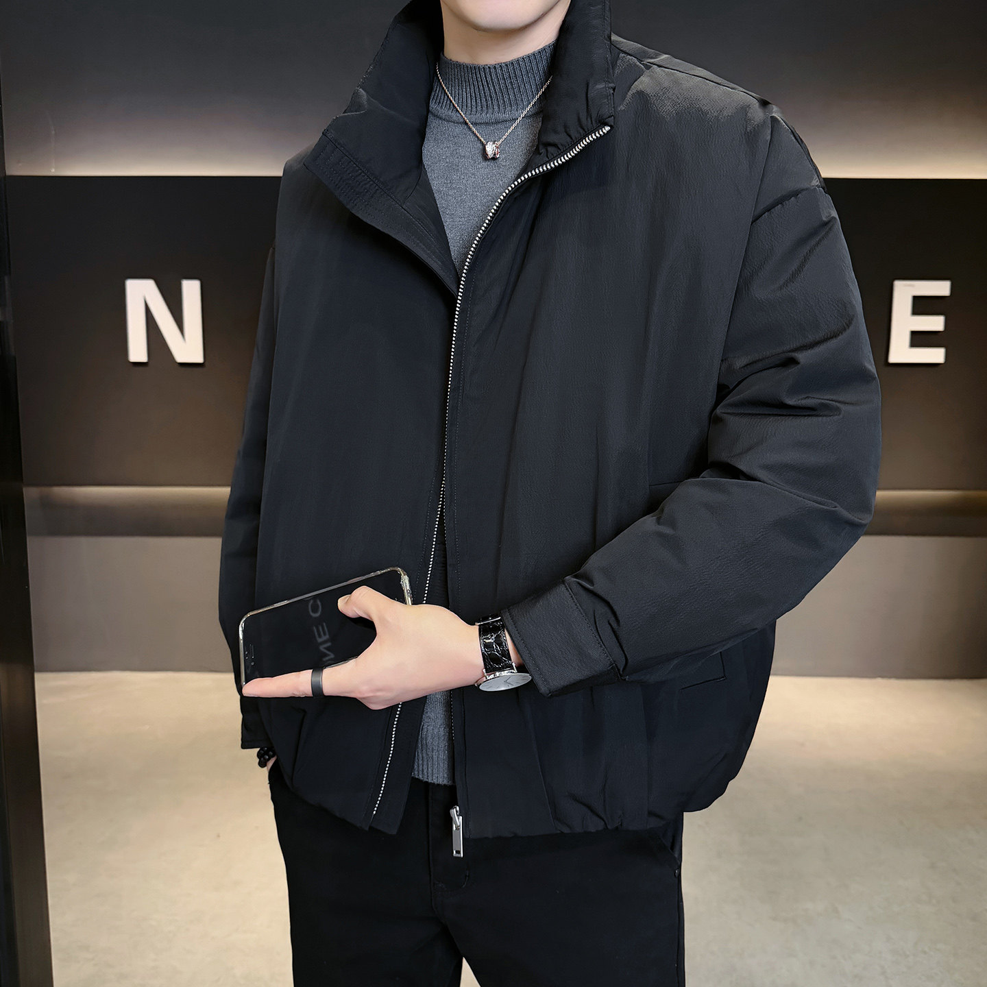 2025冬男宽松立领标90白鸭绒韩式羽绒服A230-8068-P268(控368),男装羽绒服,电商A230
