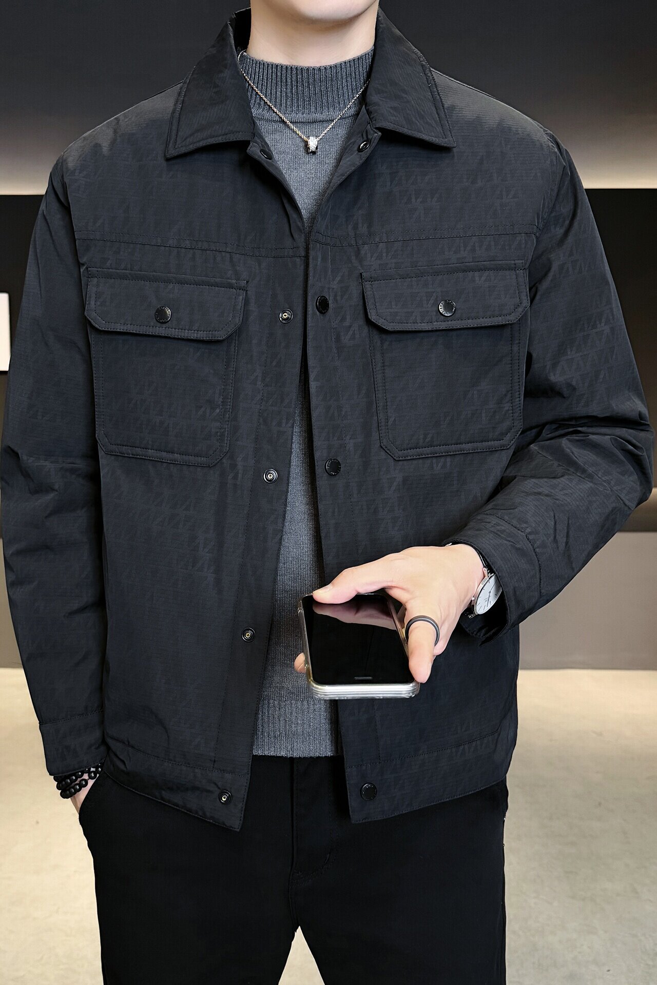 2025冬男修身新标50%轻薄夹克式羽绒服A230-6661-P158（控199）,男装夹克,电商A230