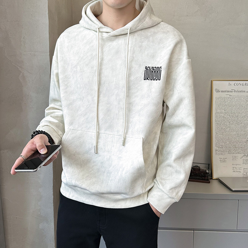 2025年秋季男士修身连帽字母印胶套头卫衣A230-9911-P80(控128),男装卫衣,电商A230