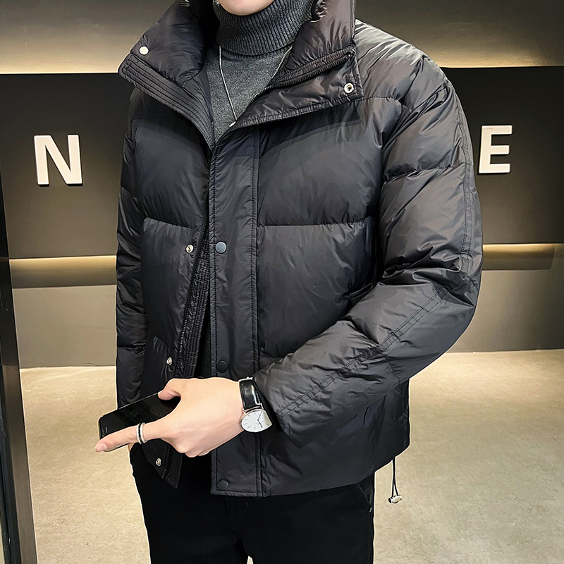 2025冬款男女同款休闲立领纯色加厚韩版羽绒服外套A230-7028-P165，男装羽绒服，电商A230
