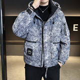 2025年冬男微宽松迷彩连帽标50羽绒服A230-0519-P218（控318），男装羽绒服，电商A230