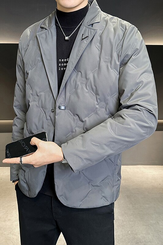 2025冬男休闲印花西服新标90带羽绒A230-2703-P205(控308),男装西服,电商A230