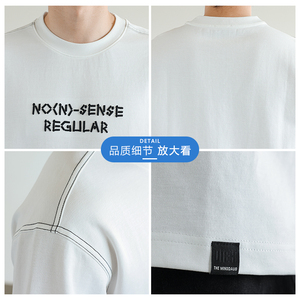 2025夏季男款修身英文刺绣明线圆领短袖T恤A230-88530-P55(控85)图片
