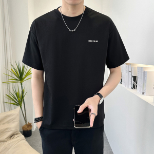 GENIOLAMODE男士短袖T恤夏季宽松凉感潮牌日系高级感休闲半袖体恤图片