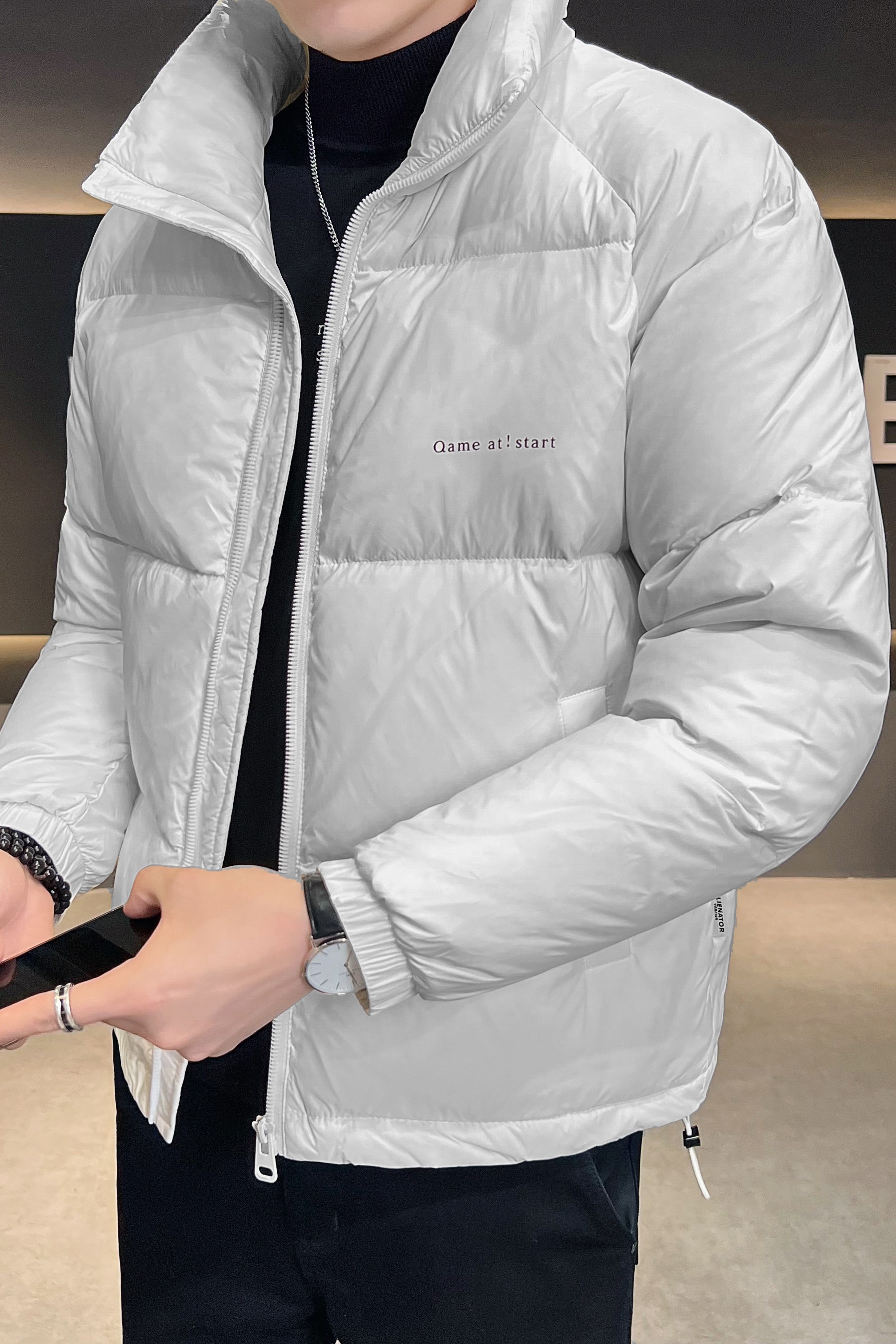 2025冬男女同款立领字母印花纯色面包服A230-7007-P145（控245）,女包手腕包,电商A230