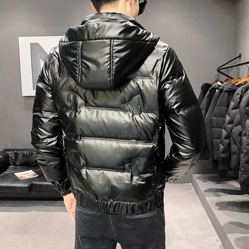 2025冬季男女同款连帽修身保暖亮皮羽绒服A378-Y20-P155（控255），男装羽绒服，电商A230