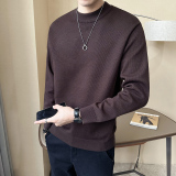 2025秋冬男装款新针法纯色半高领保暖打底衫A230-3001-P58(控85)，男装T恤，电商A230