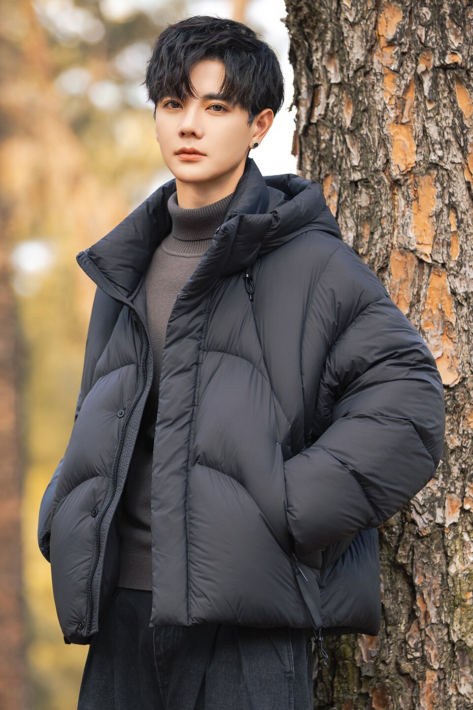 2025年冬男女款连帽新标90泡芙穿刺羽绒服A230-5853-P358(控499,男装羽绒服,电商A230