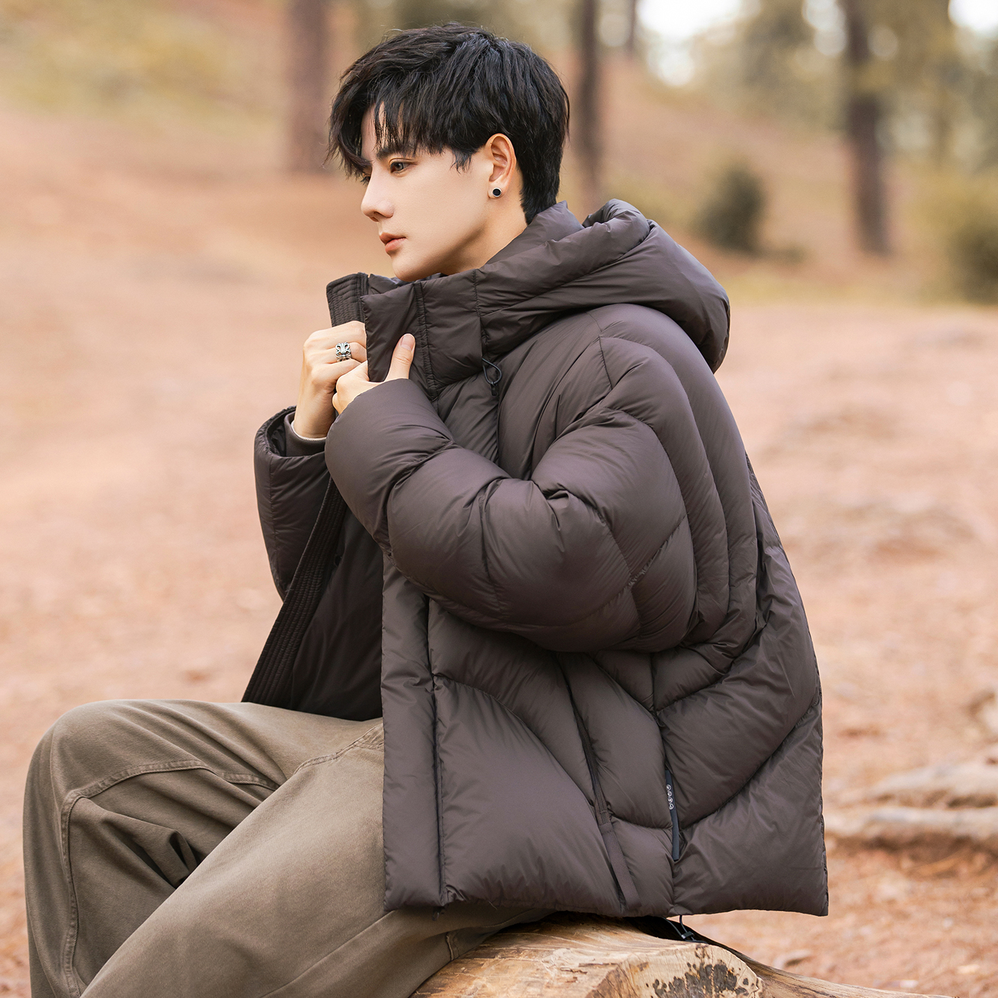 2025年冬男女款连帽新标90泡芙穿刺羽绒服A230-5853-P358(控499，男装羽绒服，电商A230