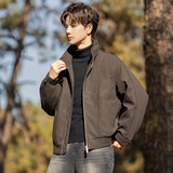 2025冬男微宽松立领标90白鸭绒皮羽绒服A230-2586-P268(控368)，男装羽绒服，电商A230