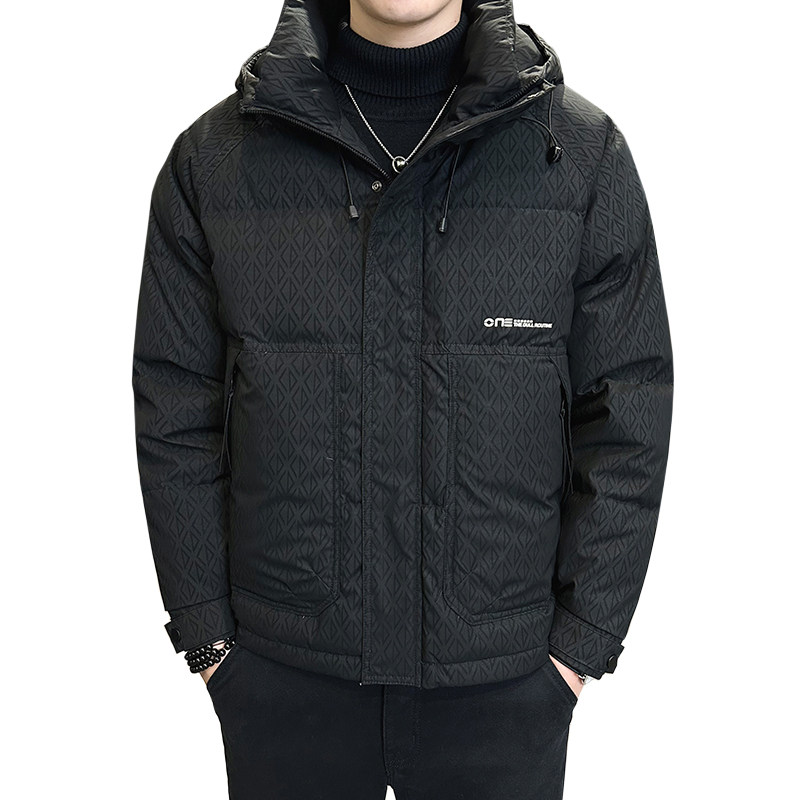 2026秋冬成衣男款连帽印花羽绒服外套A230-1827-P120(控158),男装羽绒服,电商A230