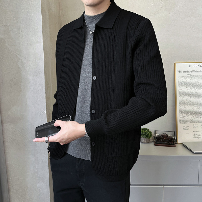 2026年春季男士款修身方领贴标纹理开衫外套A230-2320-P95(控138)，女装短外套，电商A230