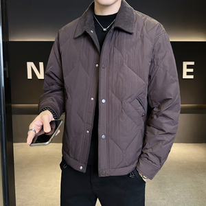 2025冬男修身灯芯绒方领菱形标90羽绒服A230-5937-P248(控348)