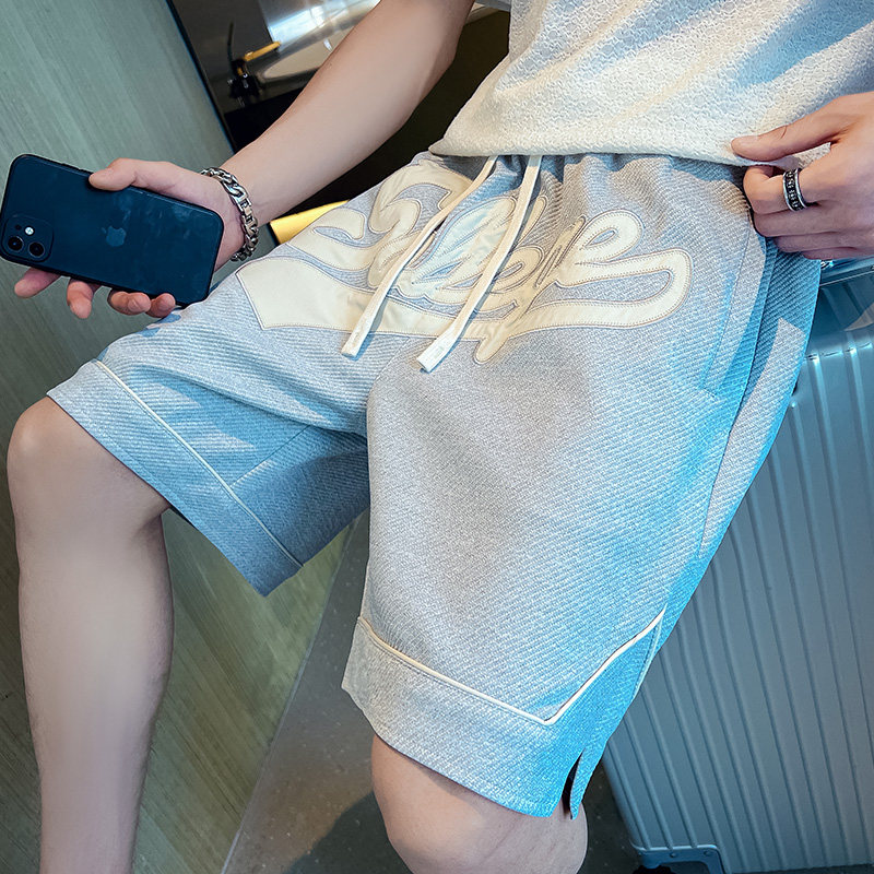 2025年夏季男女同款直筒针织斜纹短裤运动裤A230-601-P58（控85）,男装休闲裤,电商A230