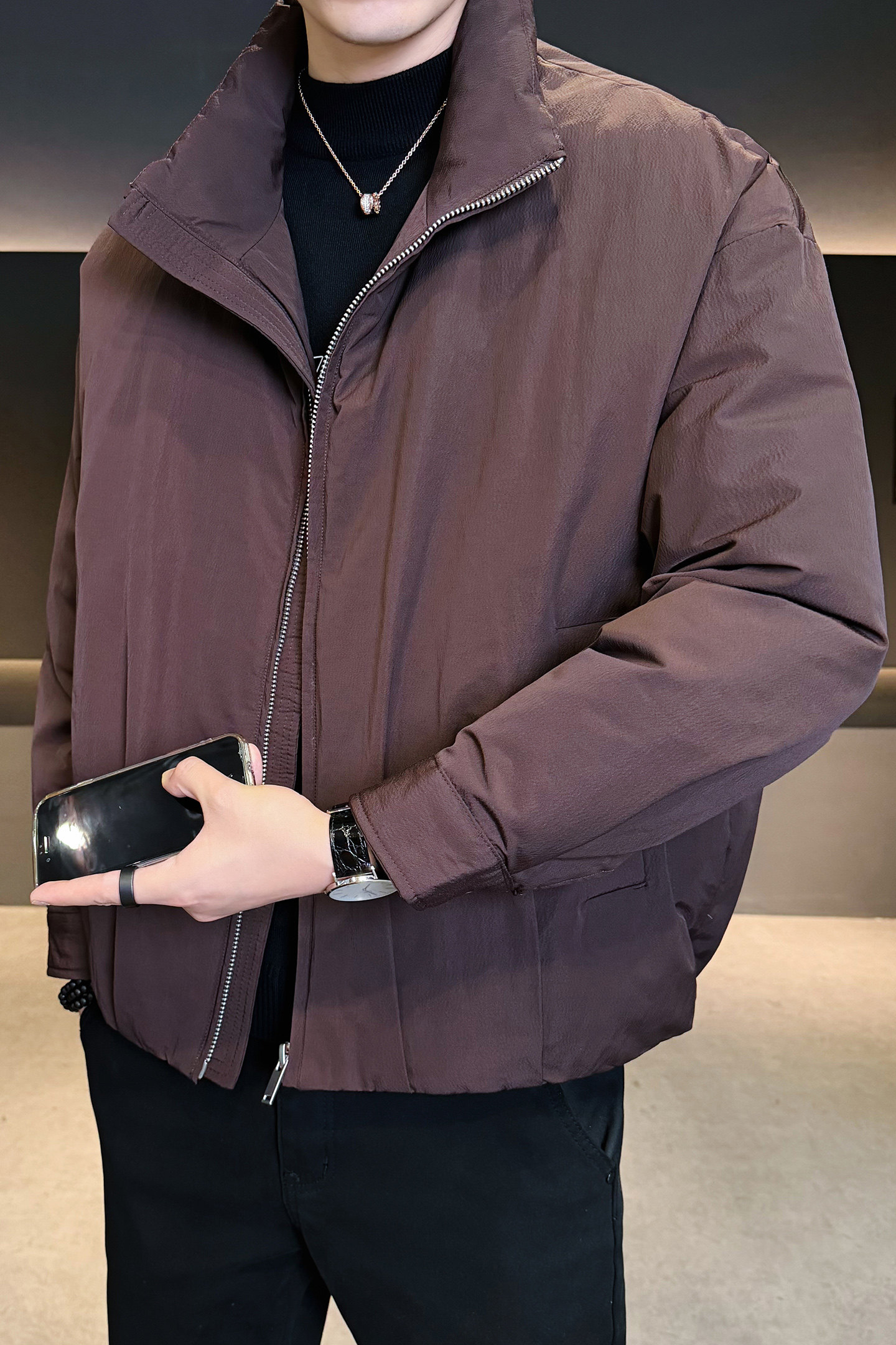 2025冬男宽松立领标90白鸭绒韩式羽绒服A230-8068-P268(控368),男装羽绒服,电商A230