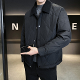 2025冬男修身灯芯绒方领菱形标90羽绒服A230-5937-P248(控348)，男装羽绒服，电商A230