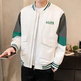 2026春季男女款撞色印花棒球领宽松夹克外套A230-013-P99(控150)，男装夹克，电商A230