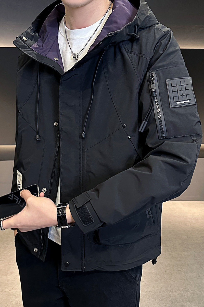 2025春秋男款微宽松连帽工装拼色夹克外套A230-24013-P165(控238),男装夹克,电商A230