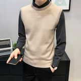2025年秋季男款修身休闲假两件纯色毛衣打底A230-M37-P90(控138)，男装T恤，电商A230