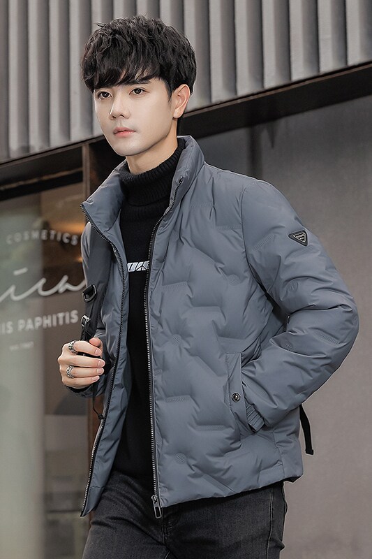2025冬男款标90修身压花立领贴标羽绒服A230-K001-P175(控270),男装羽绒服,电商A230