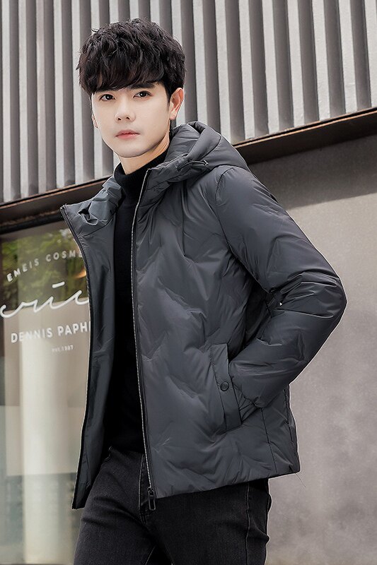 2025冬男款标90修身连帽鲨鱼压花羽绒服A230-Y51-P185（控285）,男装羽绒服,电商A230