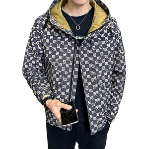 2025春秋男款微宽松字母印花连帽夹克外套A230-24011-P165(控238)图片
