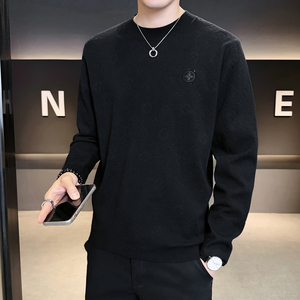 2025冬男修身全身压花含羊毛轻奢毛衣打底A230-26088-P83(控128)图片