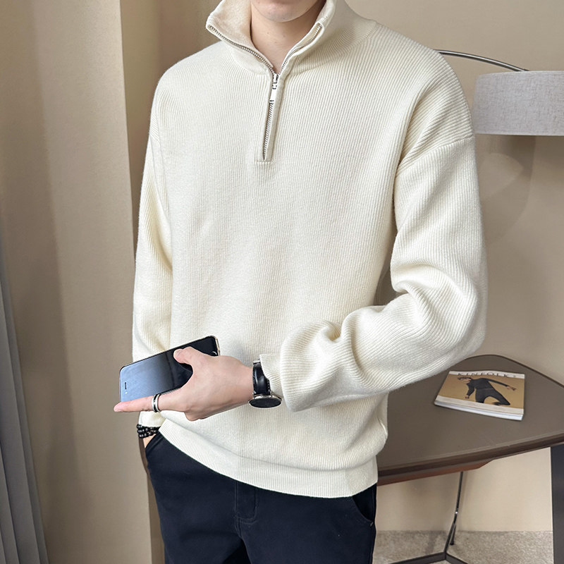 2025年男士秋季新款修身落肩立领毛衣打底衫A230-6689-P88(控128),男装T恤,电商A230