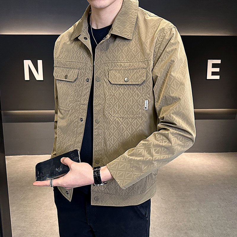 2026春季男士修身款全身印花工装夹克外套A230-8606-P135(控185)，男装夹克，电商A230