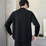 2025秋季男士新款修身方领贴标纹理开衫外套A230-2320-P95(控138)，男装针织衫/毛衣，电商A230