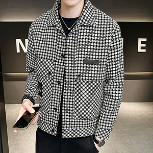 2026年春男款修身方领贴标千鸟格夹克外套A230-2327-P165(控225)，男装夹克，电商A230