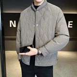 2025冬男宽松圆领菱形格标90轻薄羽绒服A230-8605-P218(控299)，男装羽绒服，电商A230