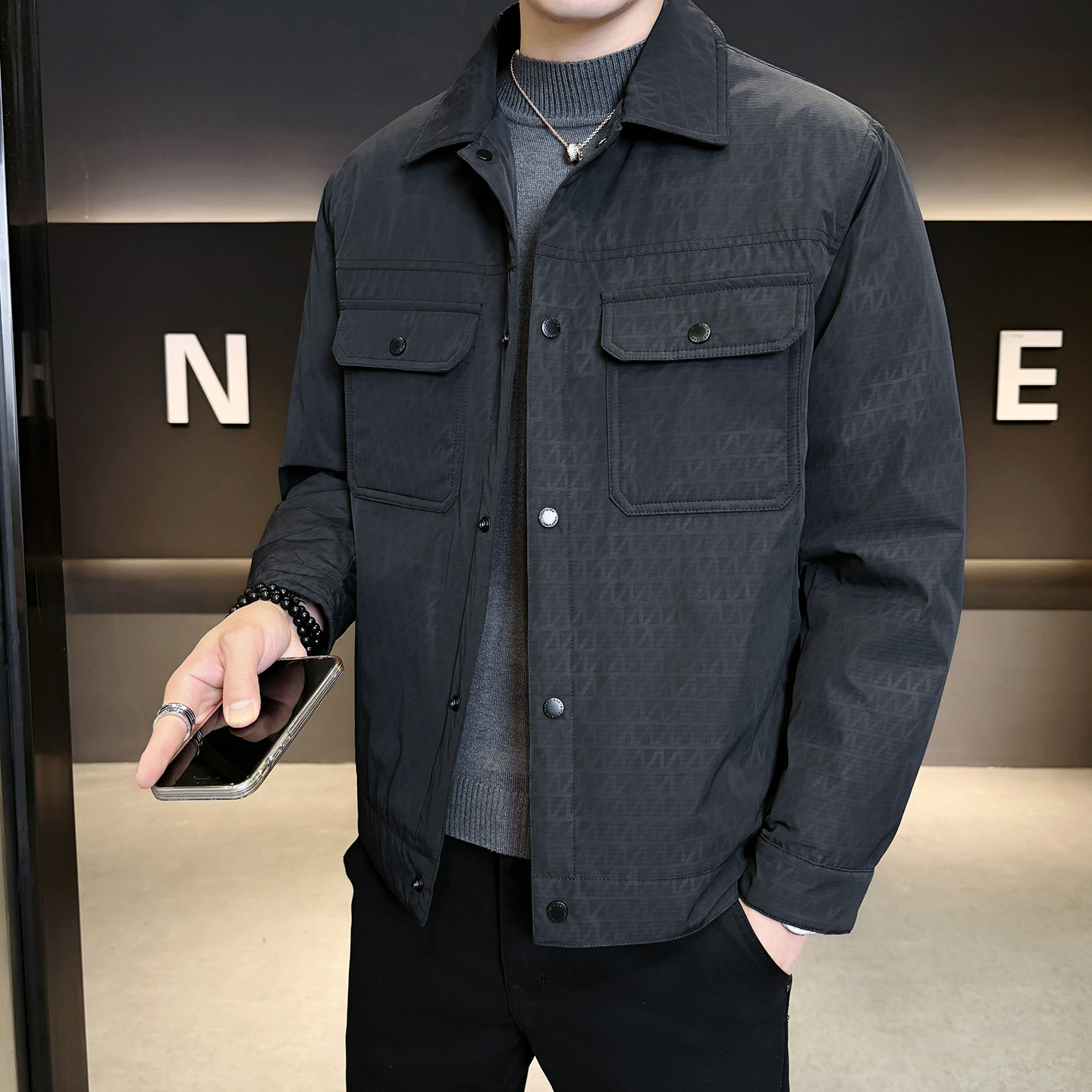 2025冬男修身新标50%轻薄夹克式羽绒服A230-6661-P158（控199）,男装夹克,电商A230