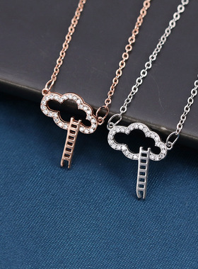 s925纯银轻奢云梯之巅吊坠锁骨链