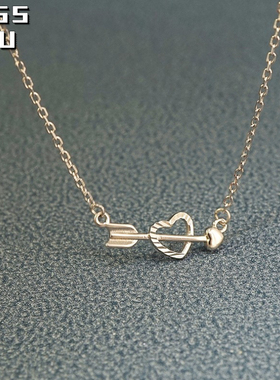 925银银一箭穿心满钻微镶锁骨链女