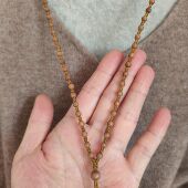 天然正区印度老山檀香木4mm小米珠细链吊坠项链绳毛衣链手工编