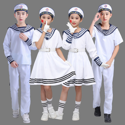 儿童演出服小海军表演服饰军装水手鼓手服夏令营男女中学生运动会