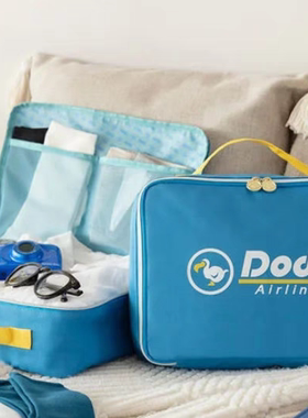 动物森友会周边蓝色收纳包dodo鸟卡通旅行衣物收纳袋大容量手提袋