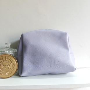 外单紫色紫罗兰化妆包 柔软皮质PU洗漱包女士手拿包 大容量收纳包