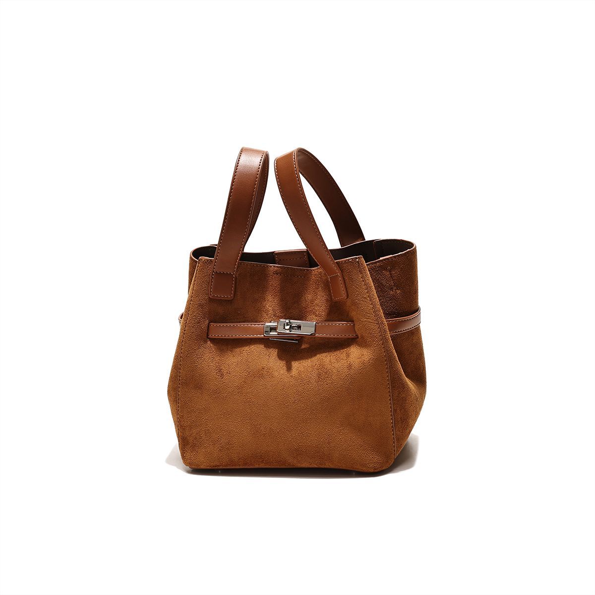 新款麂皮绒手提包菜篮子水桶包