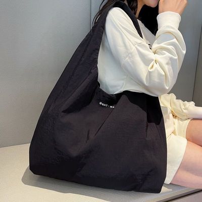 韩版女包新款购物袋尼龙帆布包手提托特包大容量单肩腋下包