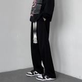 高街裤子男女春秋垂坠休闲宽松百搭直筒冬黑色潮牌运动卫裤K28，男装休闲裤，四季星座303A