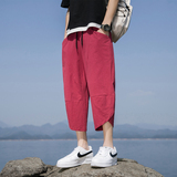 七分裤夏季薄款亚麻短裤宽松男裤子棉麻沙滩裤K88P23，男装牛仔裤，四季星座303A