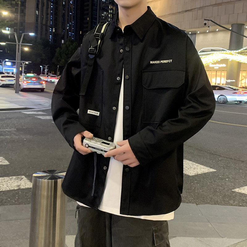 JK2025男士外套衬衫长袖衬衣春秋冬装夹克工装上衣服常规30加厚40,男装夹克,四季星座303A