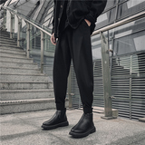 潮男装秋冬休闲裤九分裤束脚裤社会精神小伙西裤子哈伦K449P25，男装西裤，四季星座303A