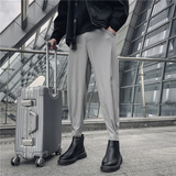 潮男装秋冬休闲裤九分裤束脚裤社会精神小伙西裤子哈伦K449P25，男装西裤，四季星座303A