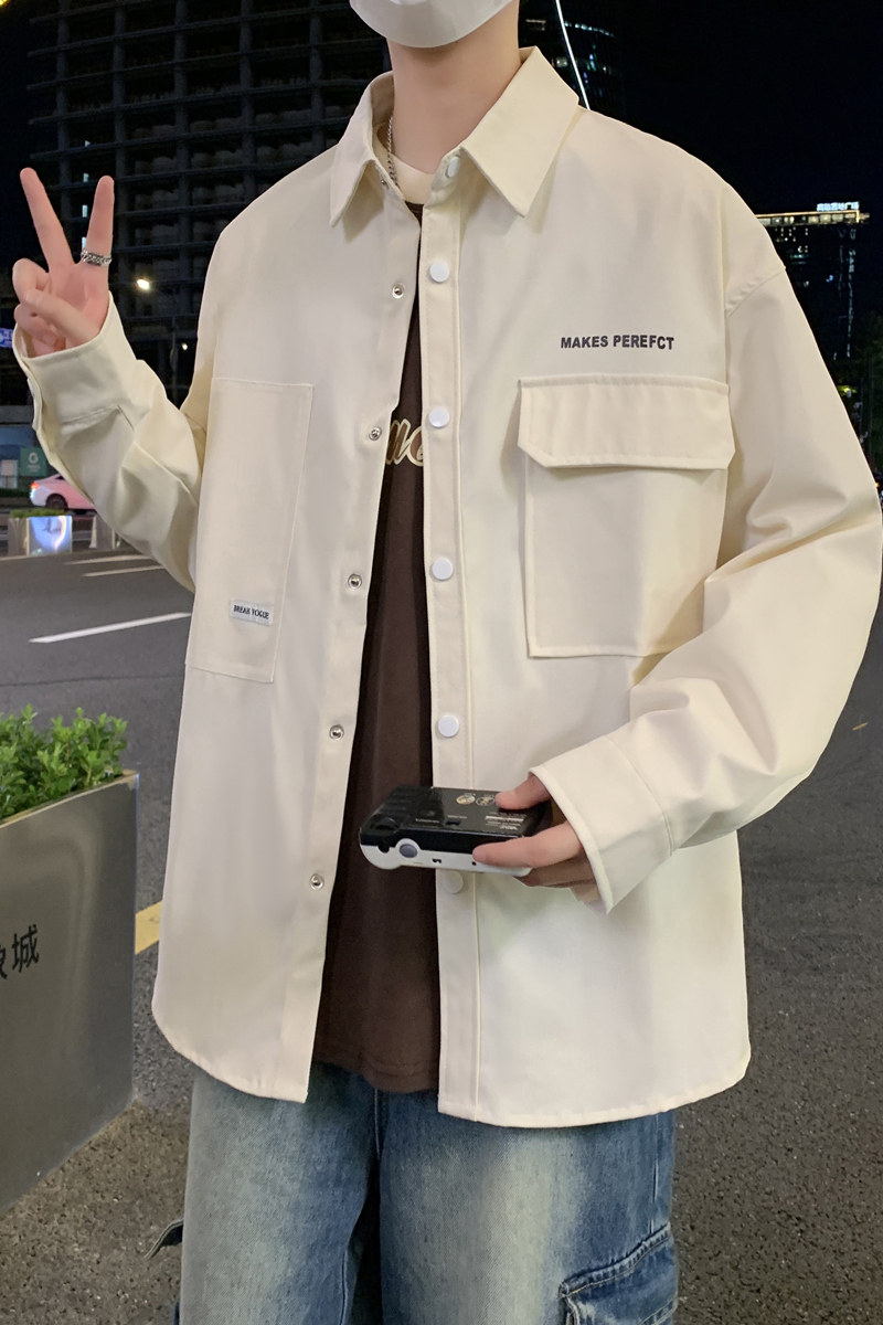 JK2025春秋男装外套夹克衫长袖衬衫工装衬衣日系秋装常规30加绒40,男装夹克,四季星座303A