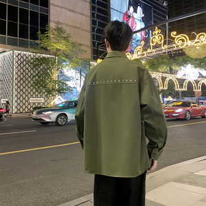 JK2025男士外套衬衫长袖衬衣春秋冬装夹克工装上衣服常规30加厚40图片