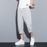 七分裤男士短裤夏季冰丝潮流直筒大码运动休闲八分中裤子K970P17，男装牛仔裤，四季星座303A