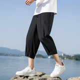 七分裤男夏季薄款冰丝宽松大码运动休闲短裤高街ins潮流K970P17，男装牛仔裤，四季星座303A